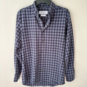 Mizzen + Main Blue Plaid Slim Fit Button Down Shirt